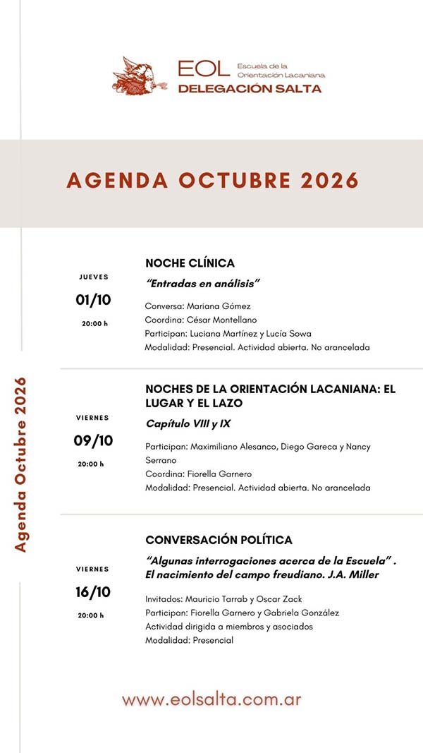 Agenda Octubre 2026
